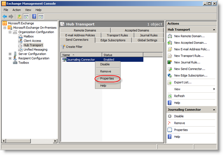 Connection exchange. SMTP Connector.